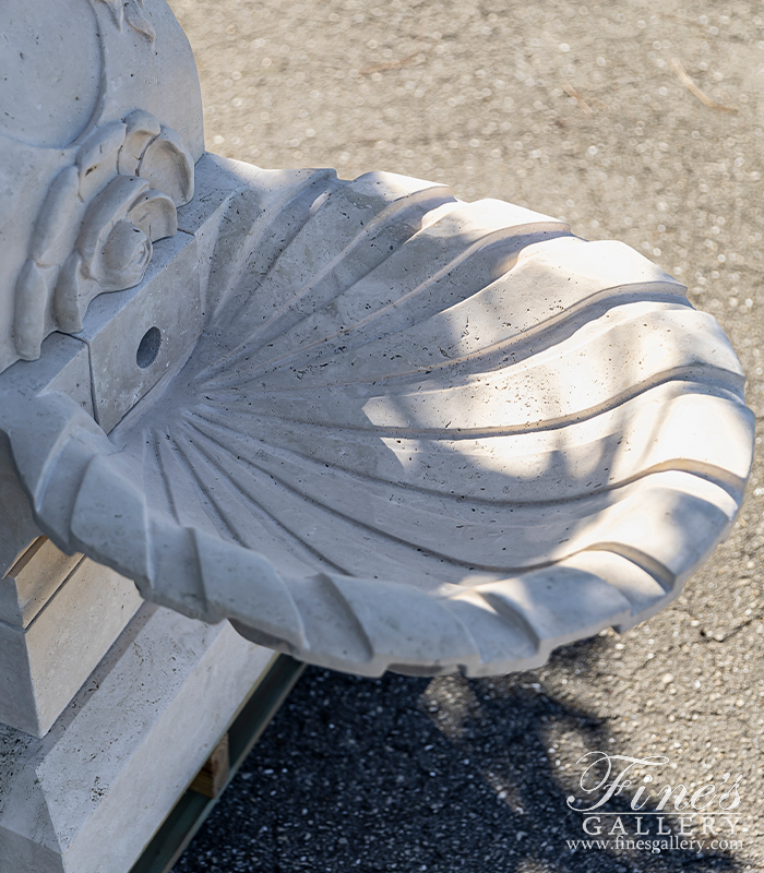 Marble Fountains  - Roman Lady Fountain In Hand Carved Italian Travertine - MF-1954